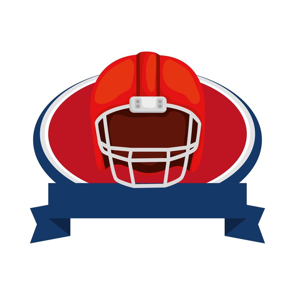 american football helmet with ribbon isolated icon vector