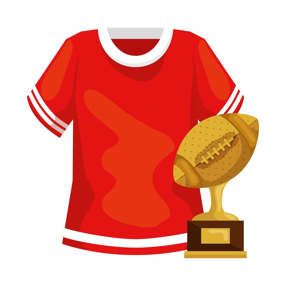 trophy and american football shirt vector