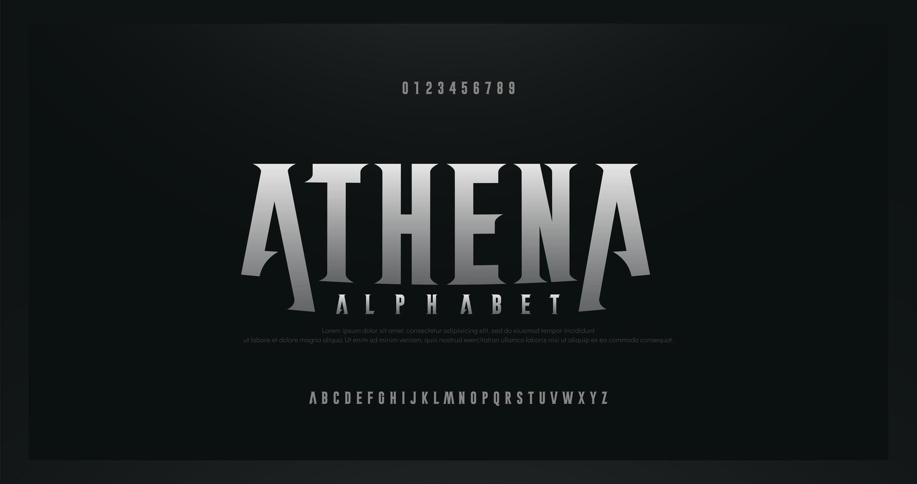 Rock serif modern alphabet fonts vector