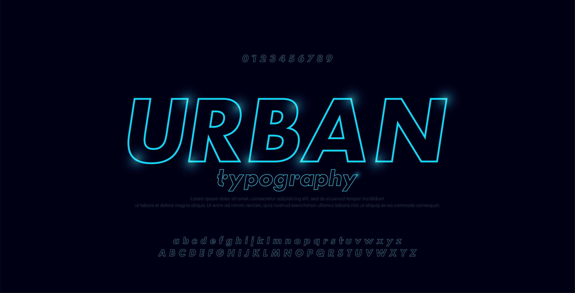 Abstract urban thin line font alphabet vector