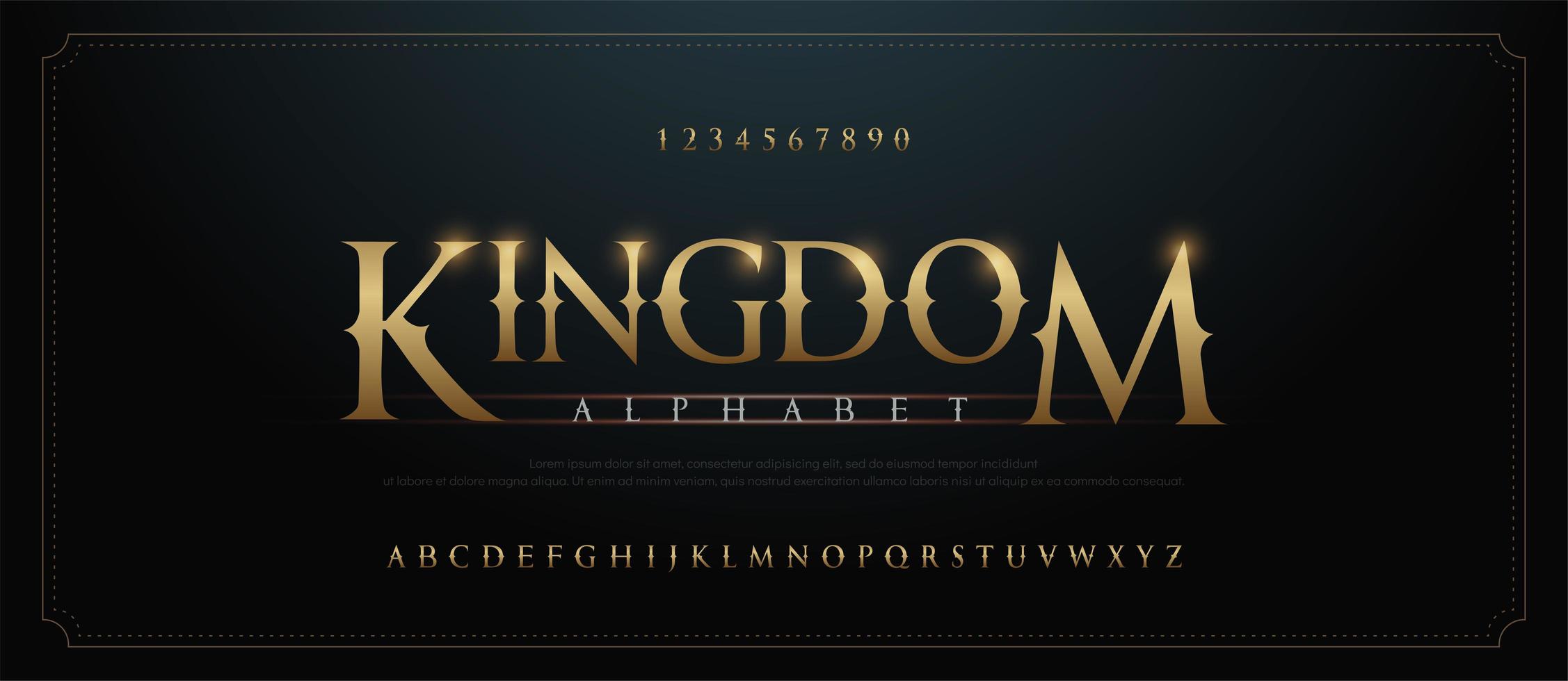 Elegant golden alphabet letters font set vector