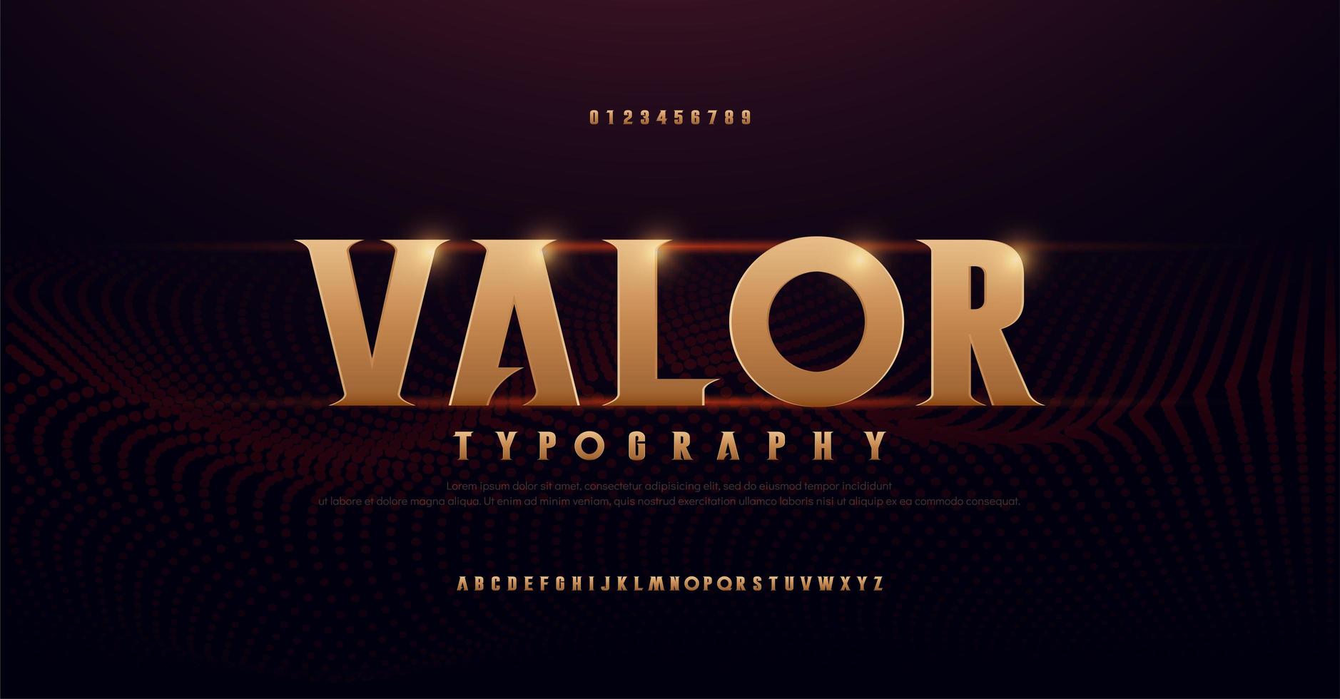 Abstract serif gold alphabet fonts vector