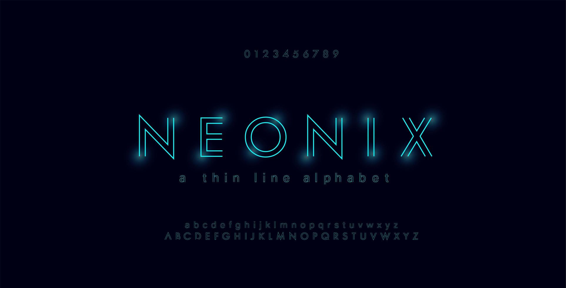 Abstract urban thin line font alphabet vector