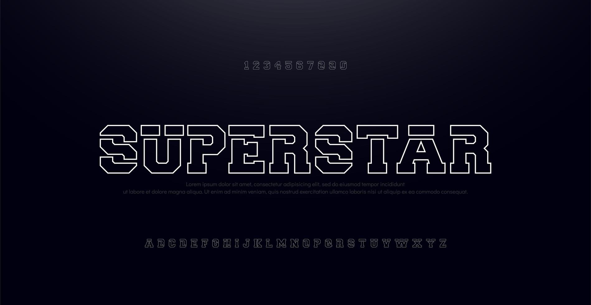 Old School Modern Bold Alphabet Font vector