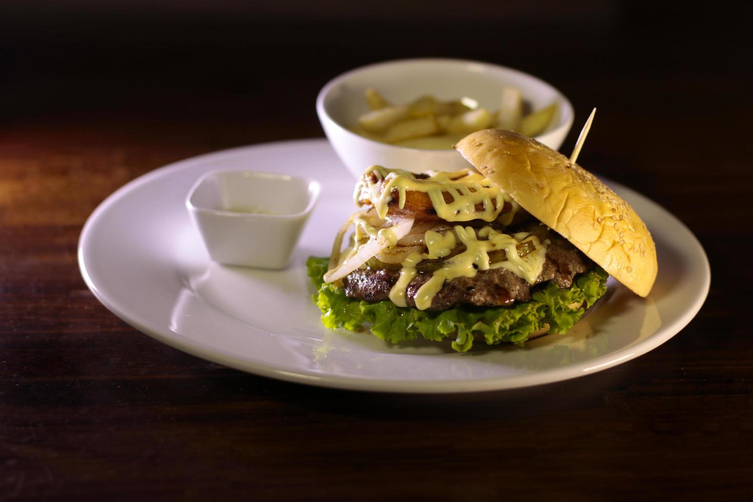 Colombian fast food burger photo