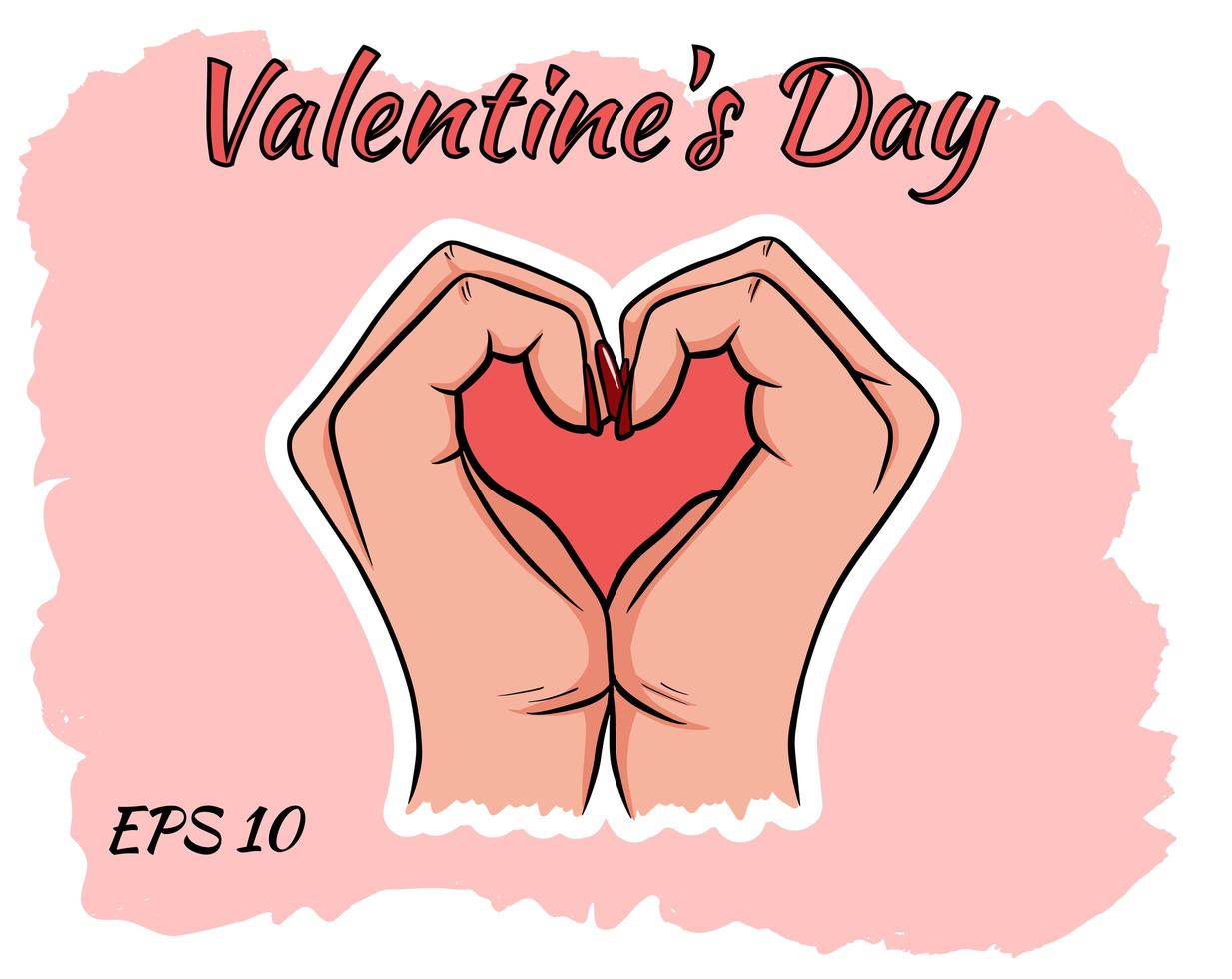 Two hands making a heart sign. vector