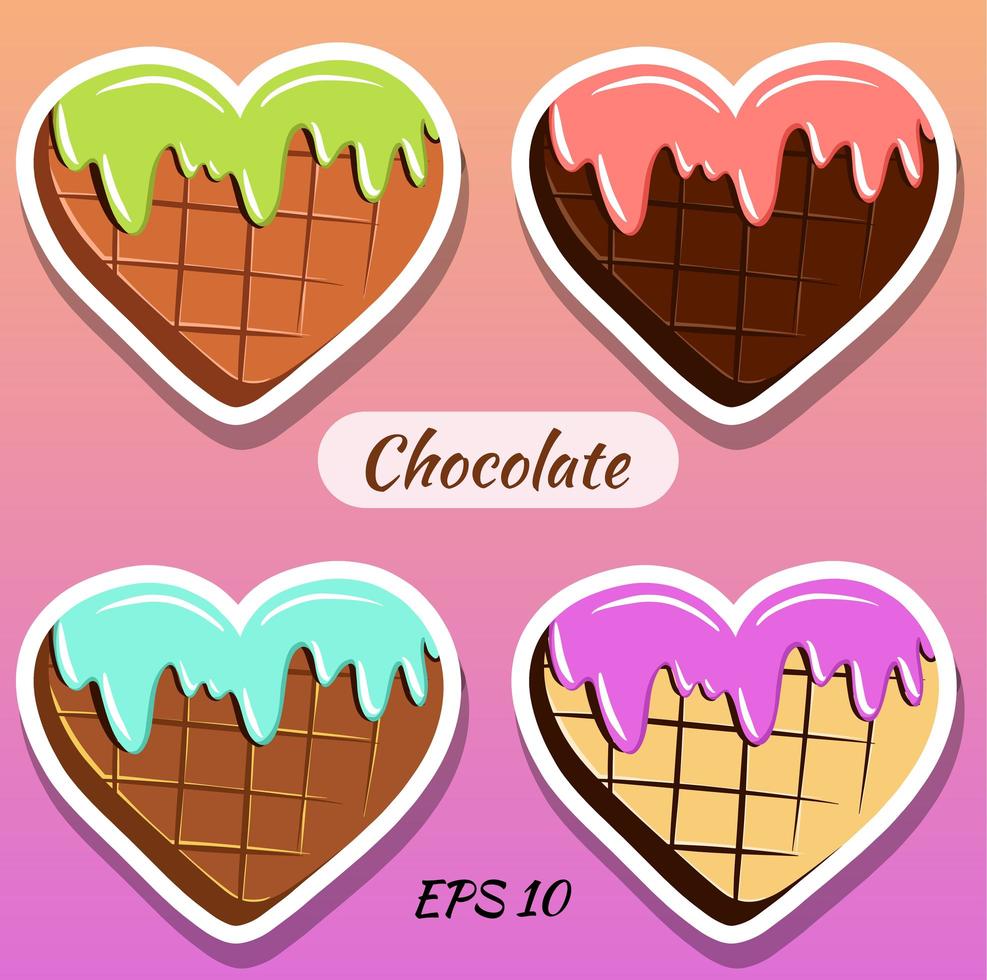 Chocolates in the form of a heart. vector