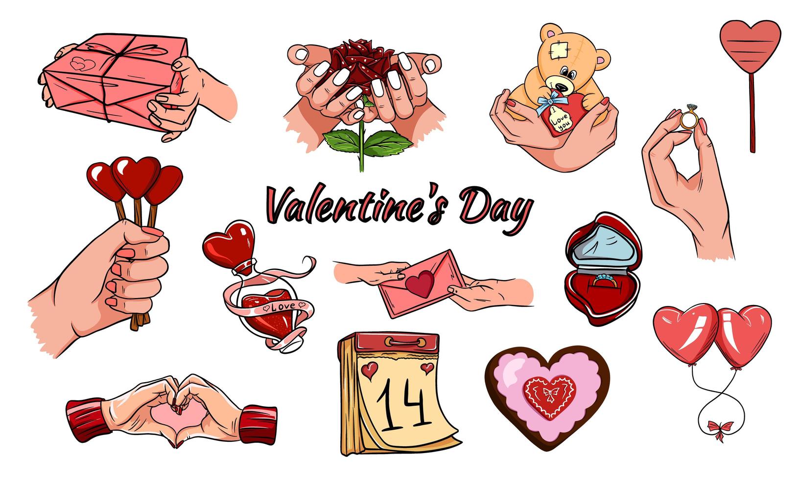 iconos del día de San Valentín. vector