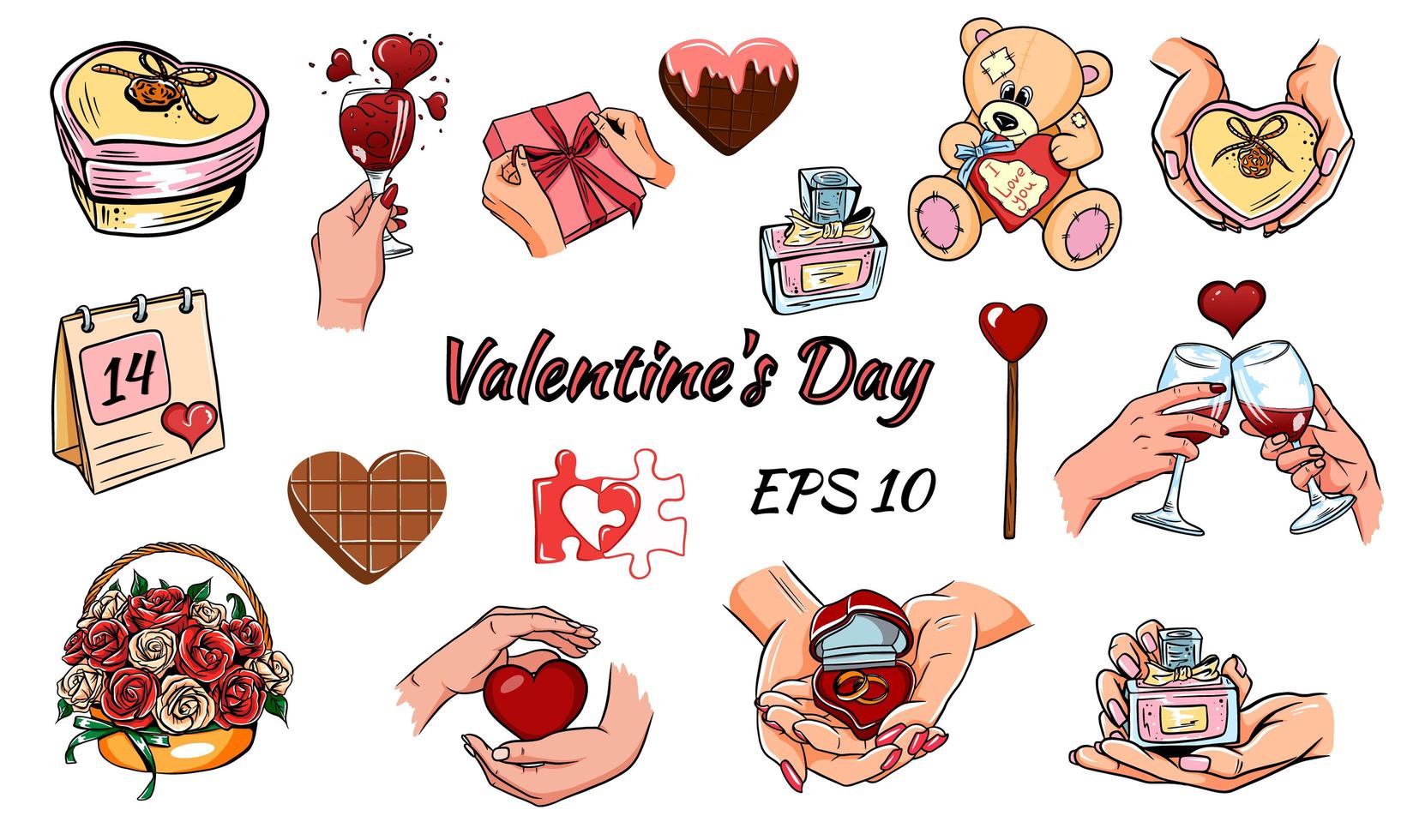 Valentine Day Icons. vector