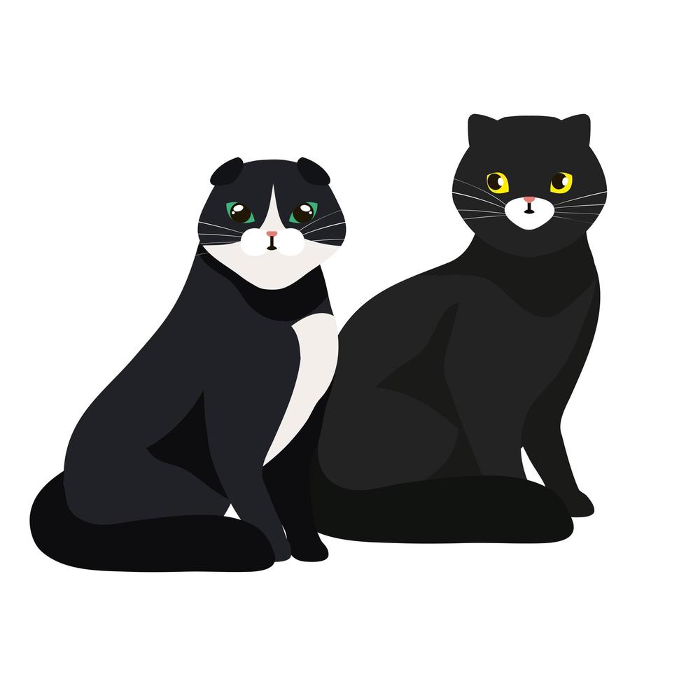 group of cats animals isolated icon vector