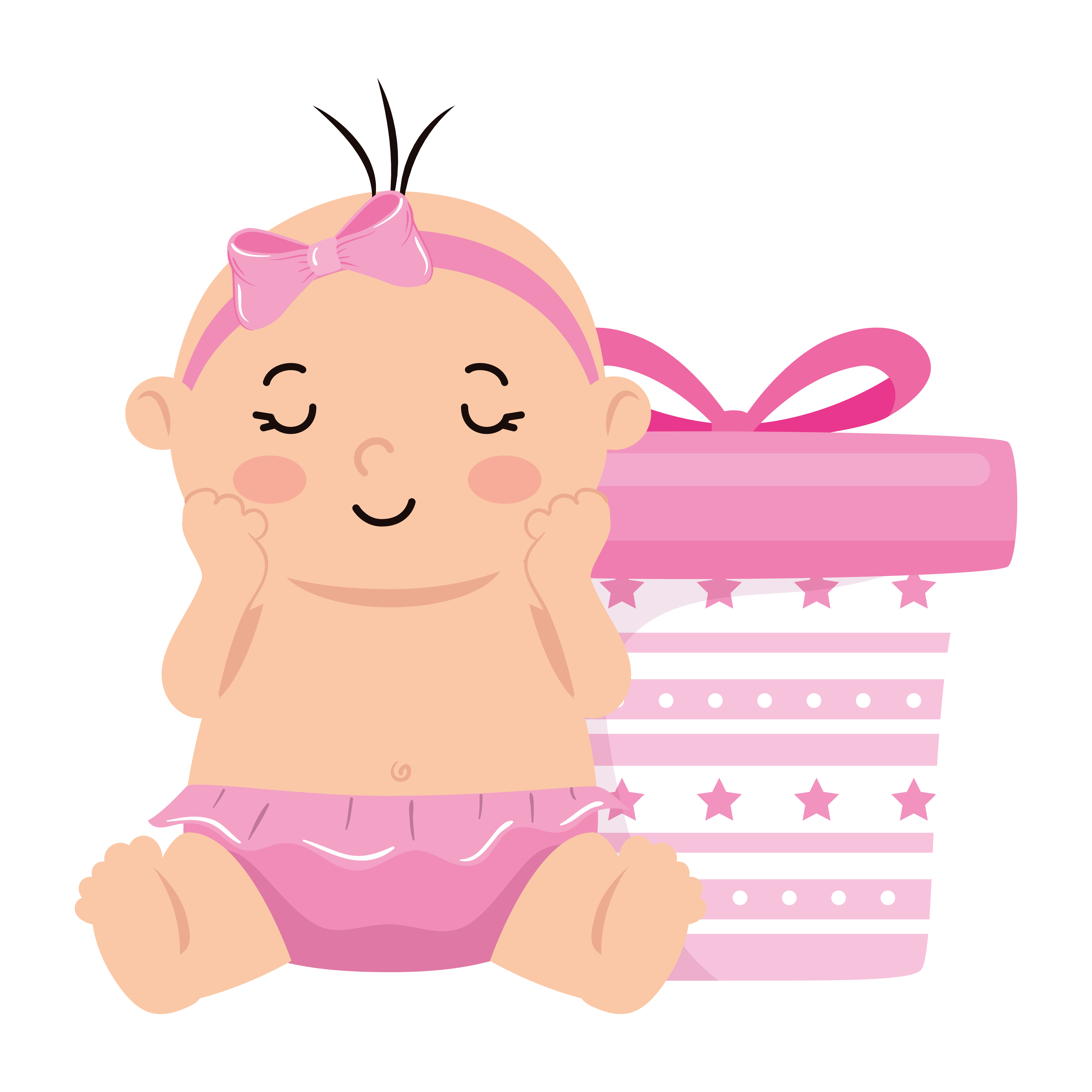 Niña En Traje Rosa Con Un Regalo Aislado Ilustración. Ilustraciones svg,  vectoriales, clip art vectorizado libre de derechos. Image 8887145