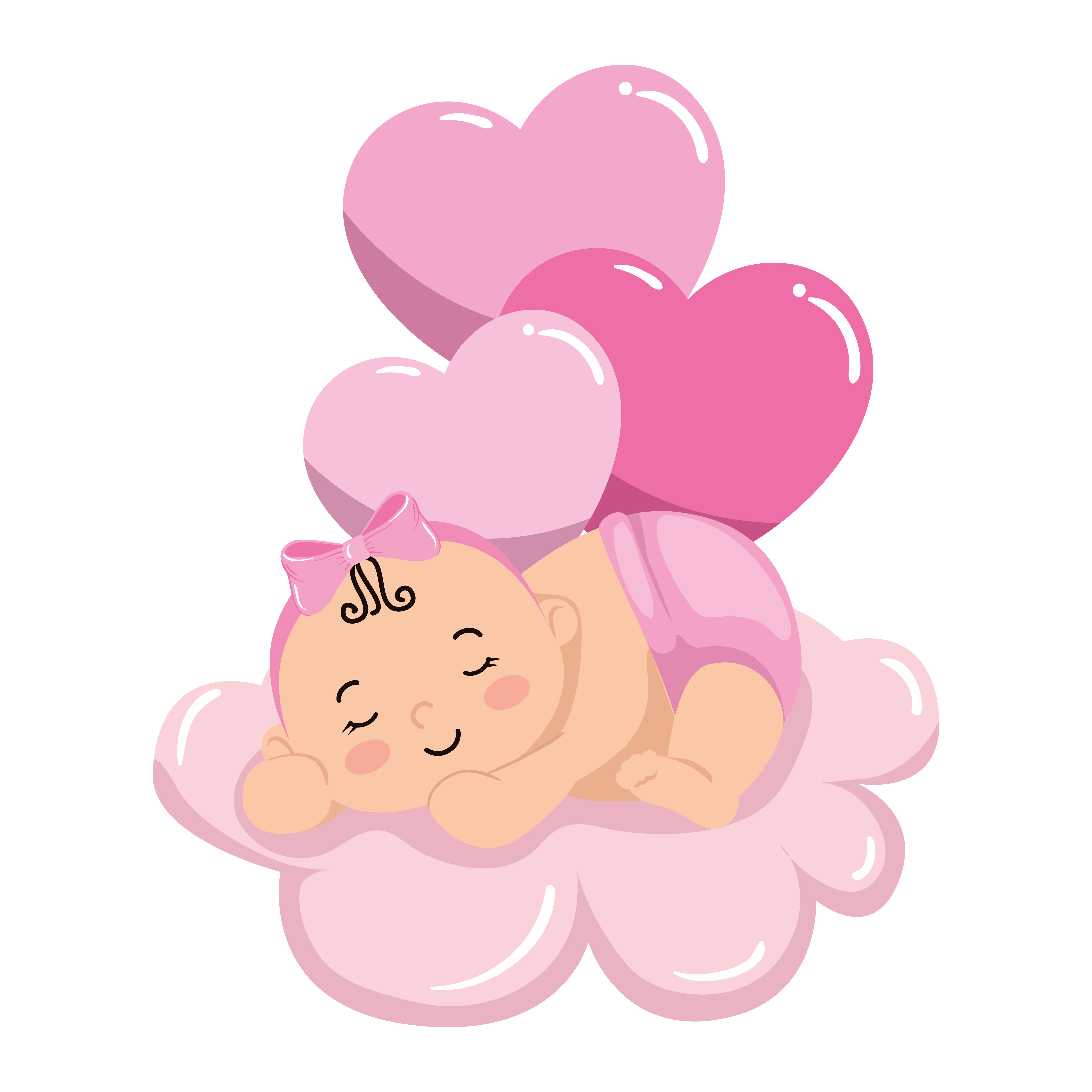 little girl dreaming clipart heart