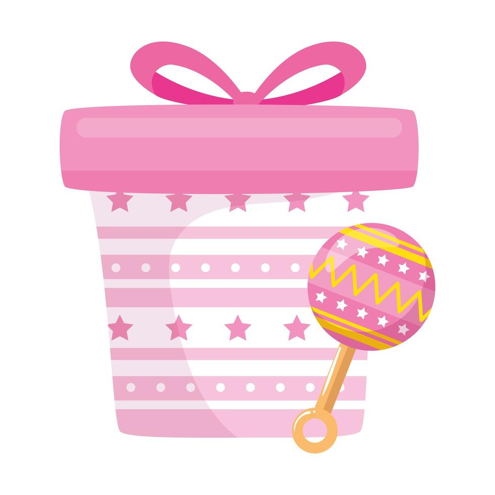 gift box present pink isolated icon vector