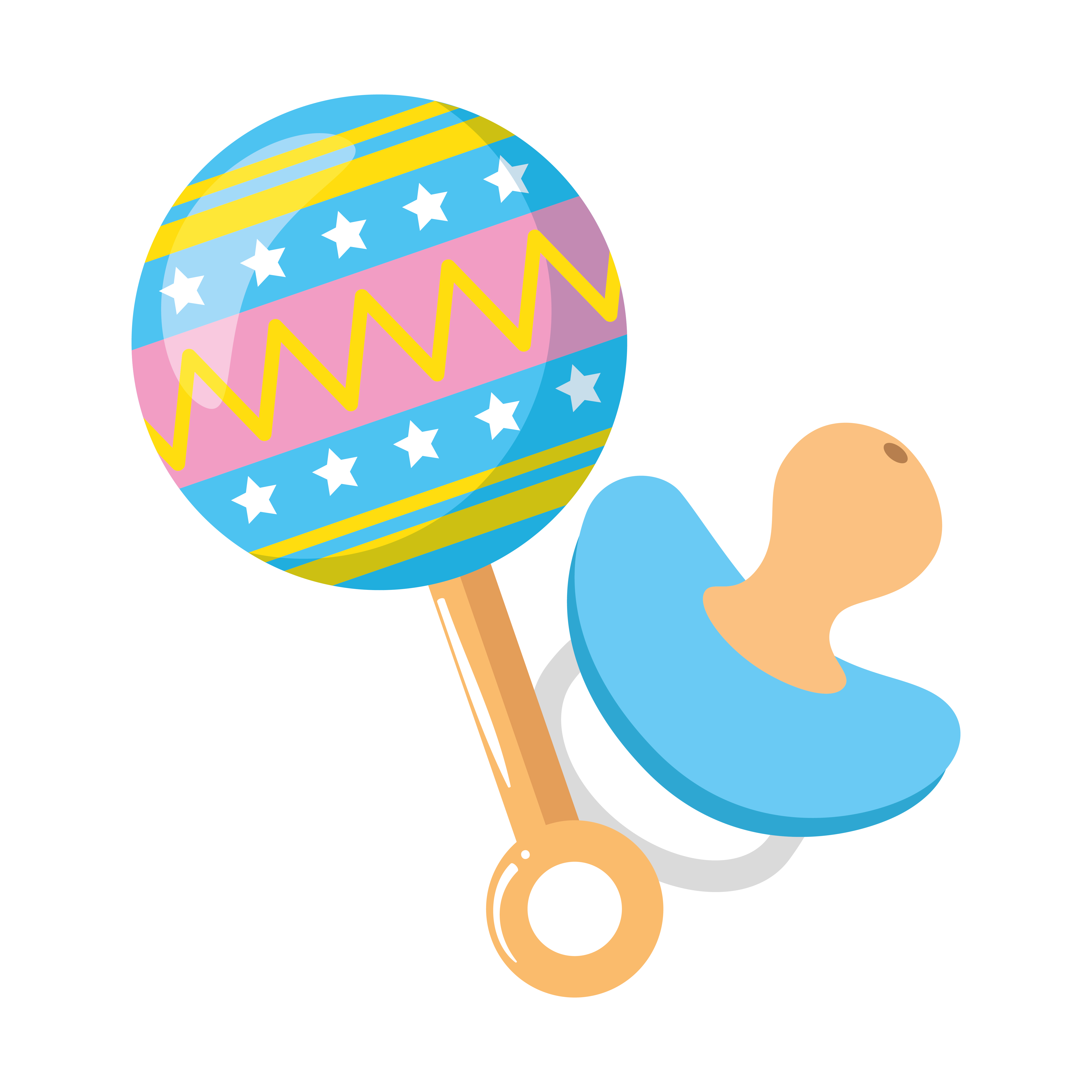 rattle baby toy with pacifier isolated icon 1906053 Vector Art at