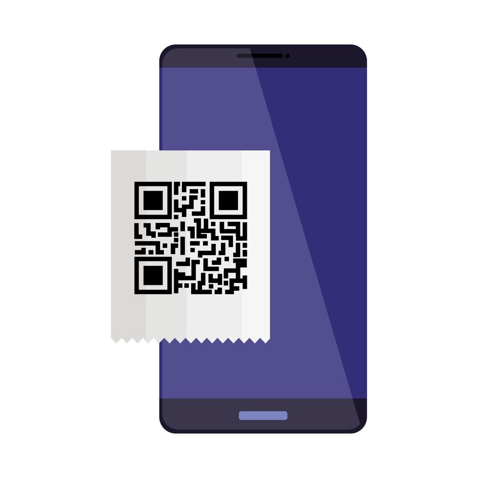 smartphone device with scan code qr vector