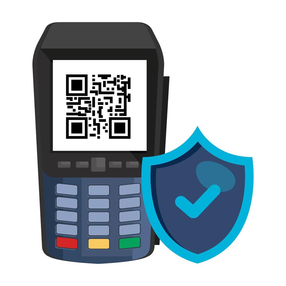 qr code inside dataphone vector design