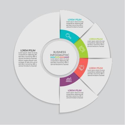 Modern paper infographics in a pie chart vector