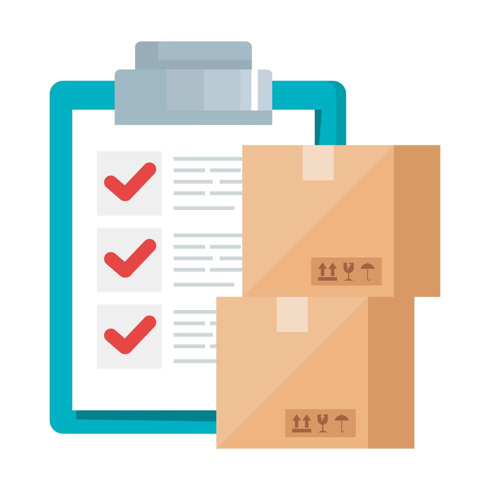 delivery boxes and list document vector design