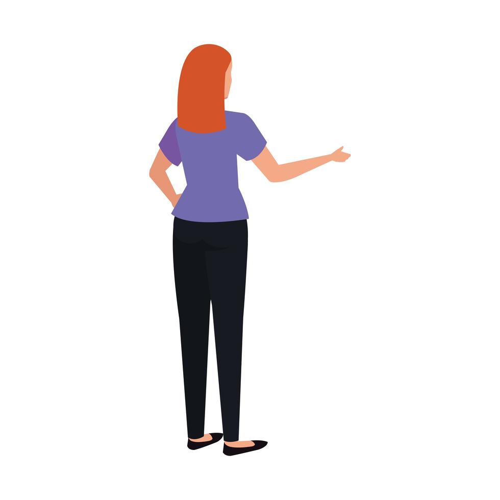 business woman of back avatar character vector