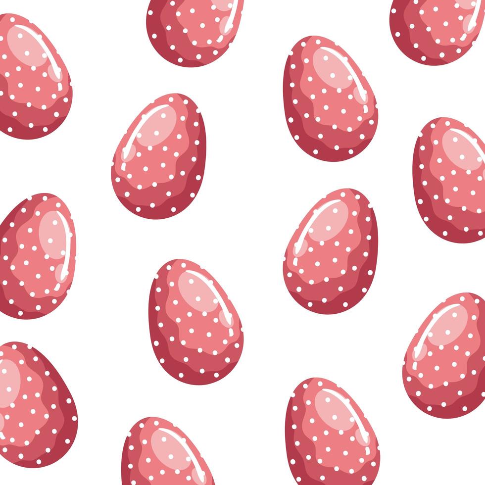 background of eggs easter decorated with dots vector