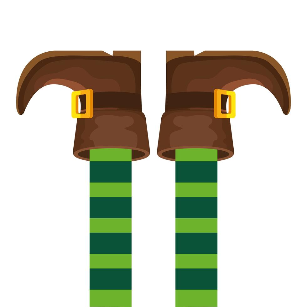 leprechaun legs with boots isolated icon vector
