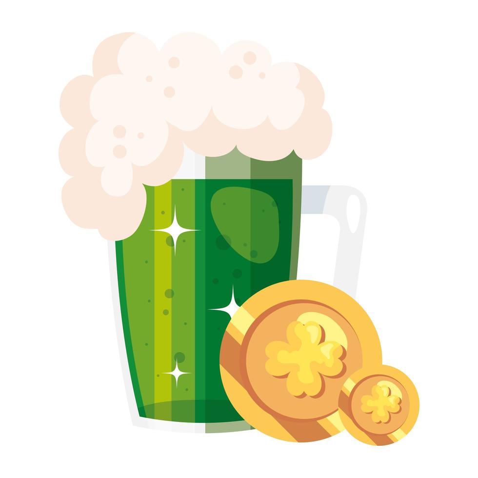 coin with clover isolated icon vector