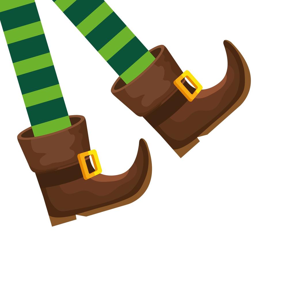 Piernas de duende con botas icono aislado vector