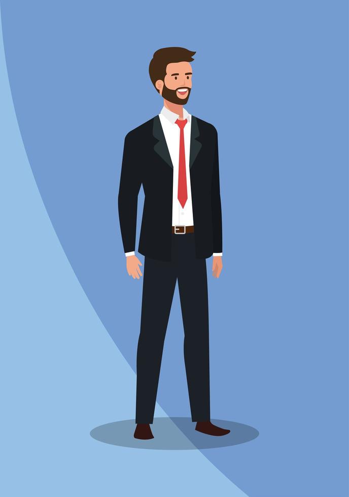 businessman elegant avatar character icon vector