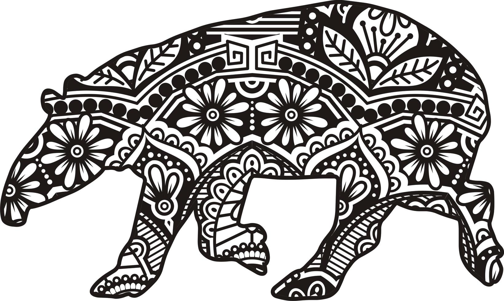 Animal Vector Mandala Line Art Style