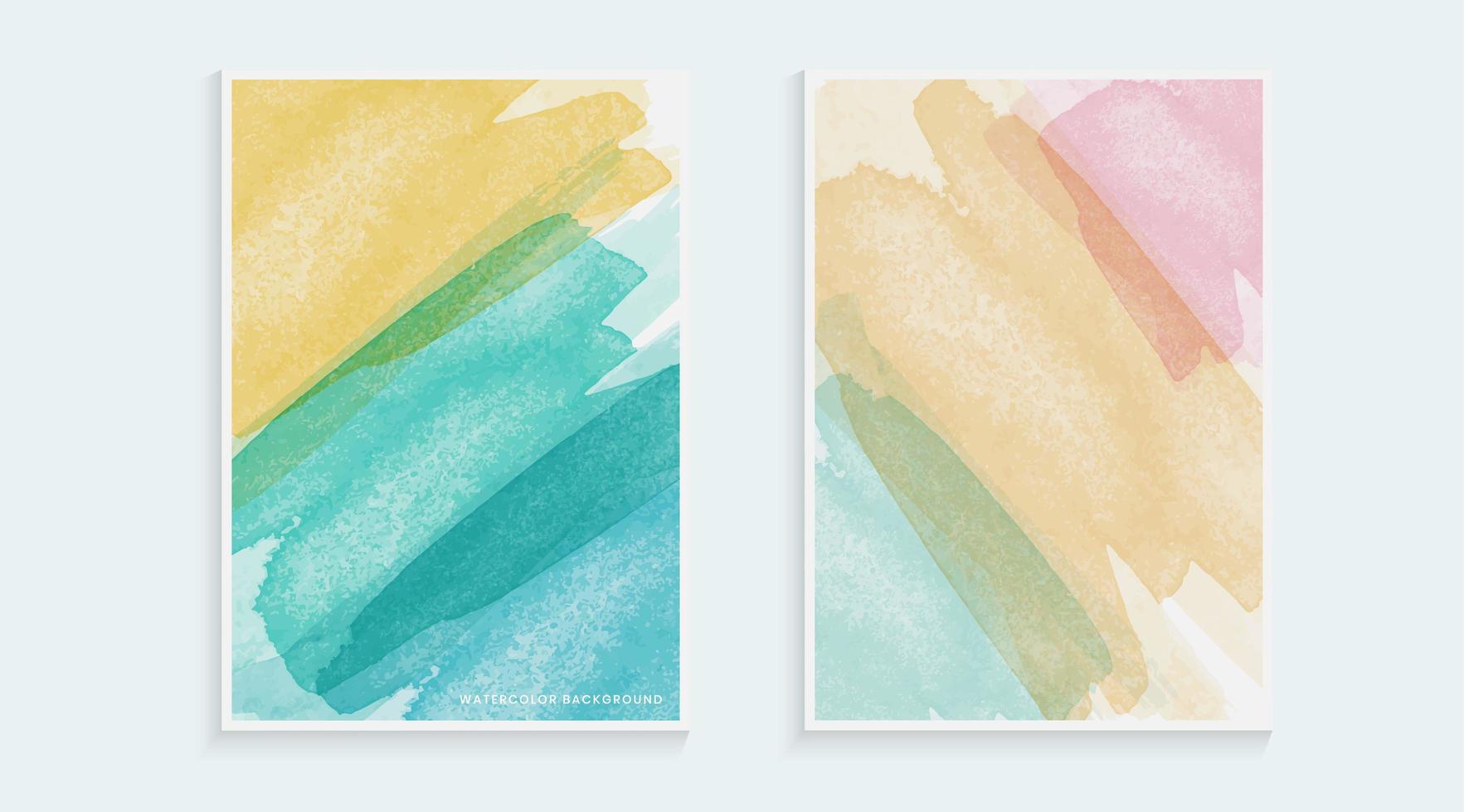 Watercolor Brush Style Cover Design Template vector