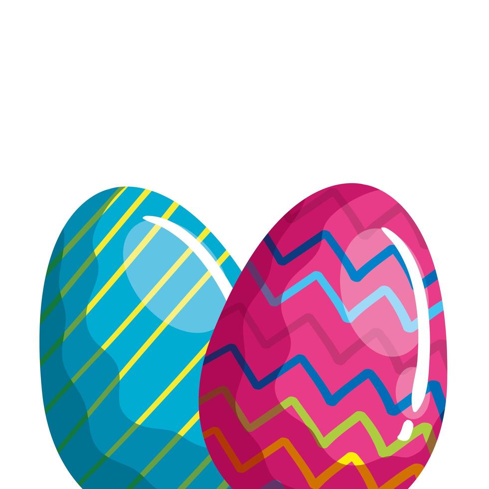 conjunto de lindos huevos de pascua decorados vector