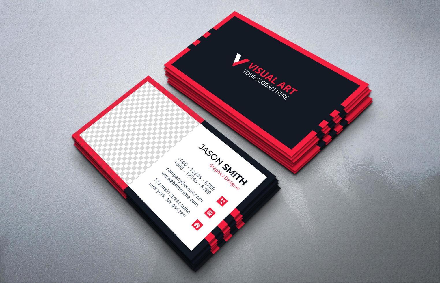 Black and Red Business Card vector