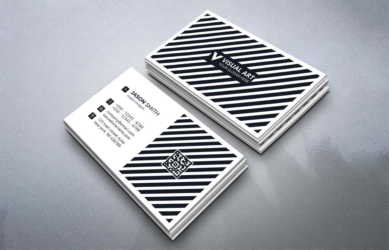 Black and white Business Card vector