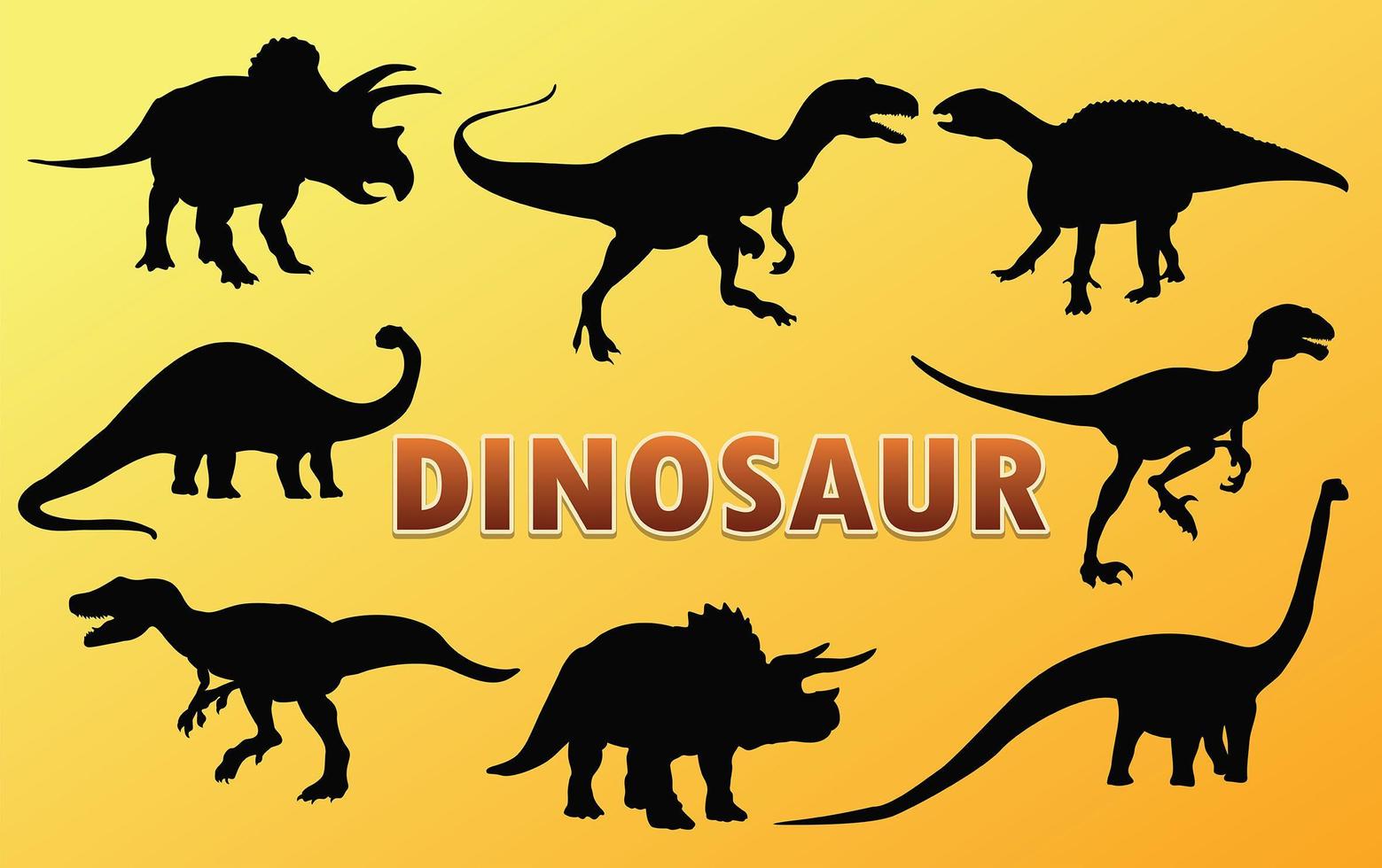 diseño de vector de silueta de dinosaurio.