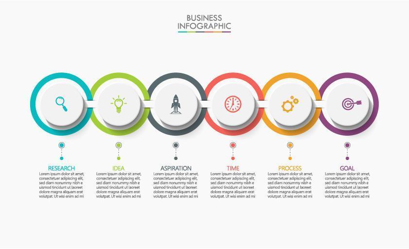 plantilla de conexión de círculo de infografía moderna vector