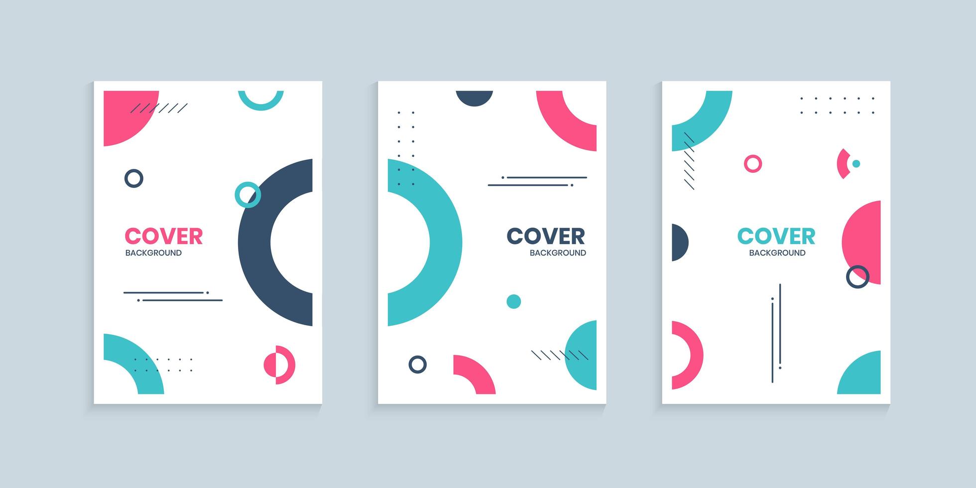 Memphis cover collection with colorful circles vector