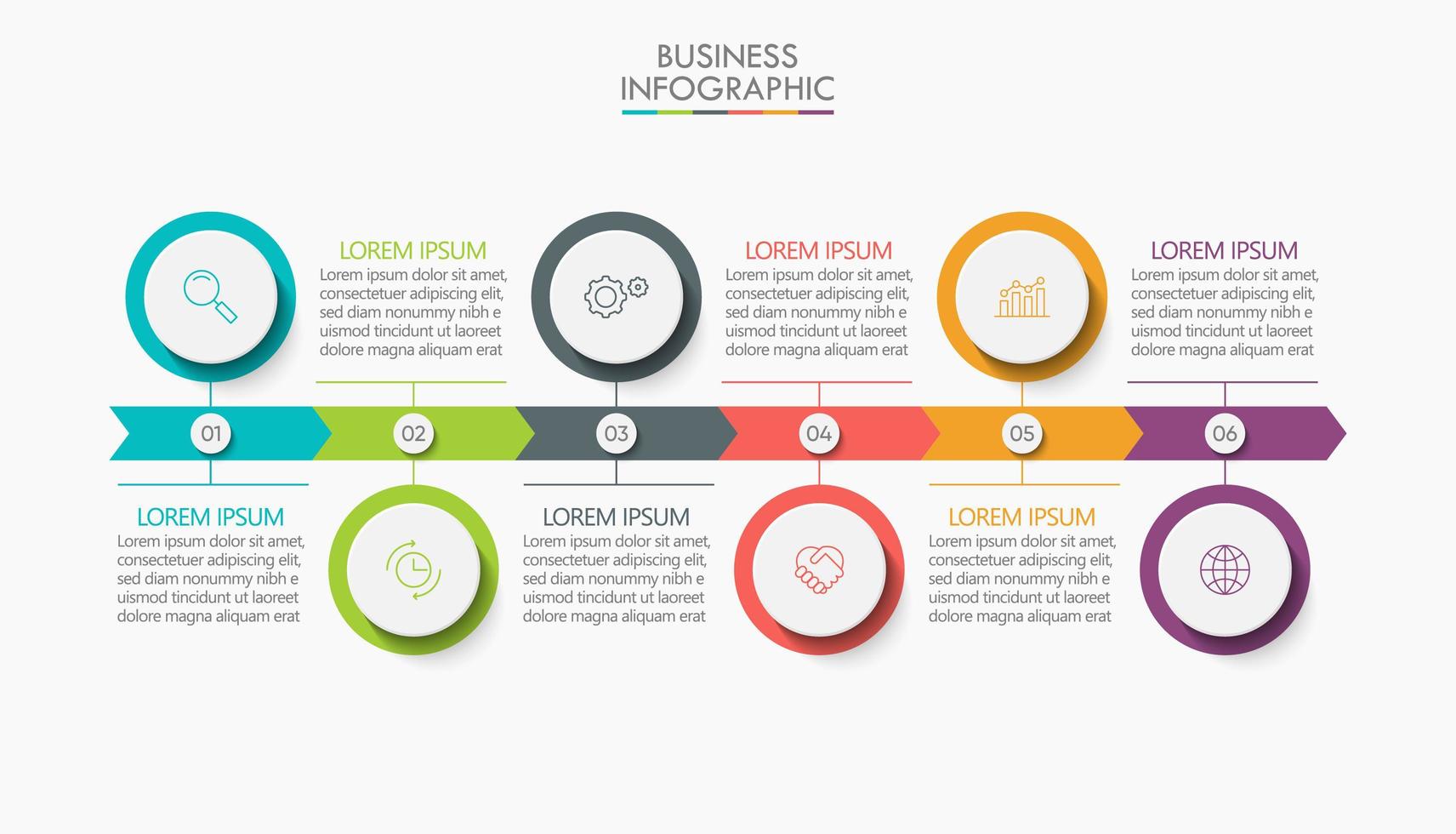 Arrow Infographic Template 6 Steps vector