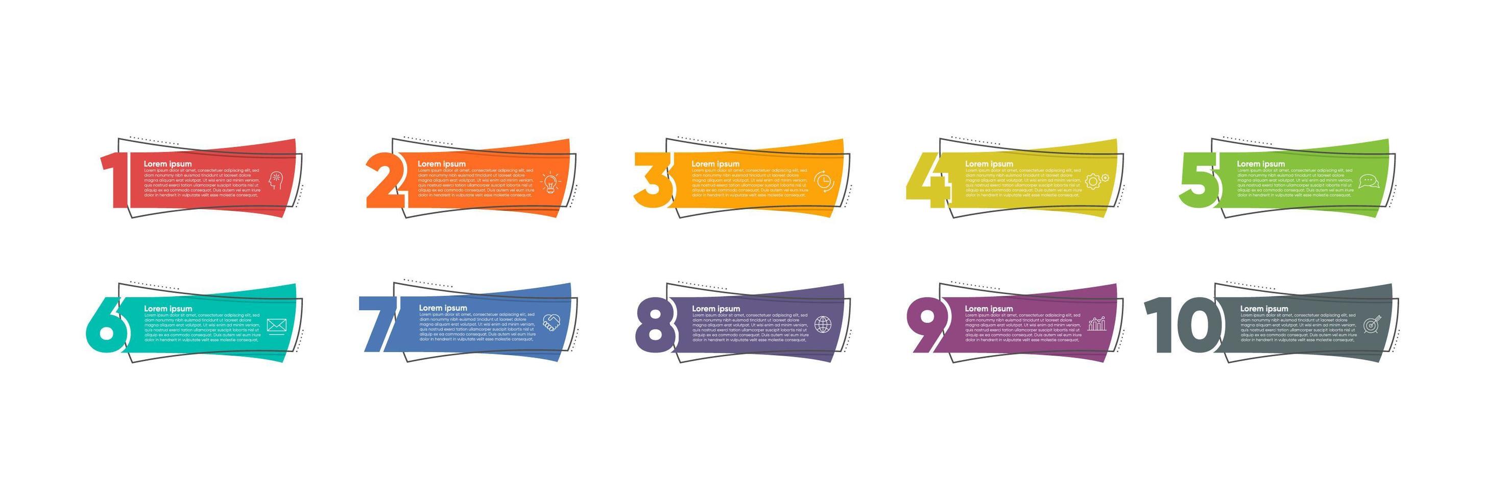 Infographics Icons With 10 Options vector