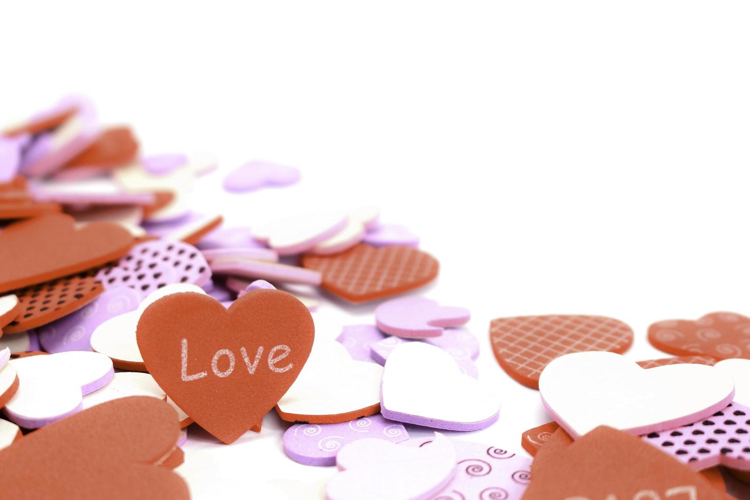 Purple and brown love hearts photo