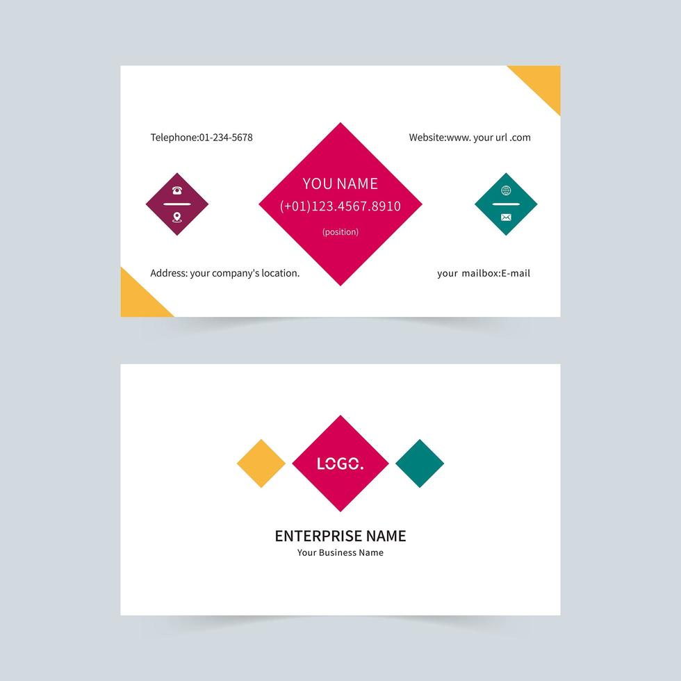 Color business universal business card template vector