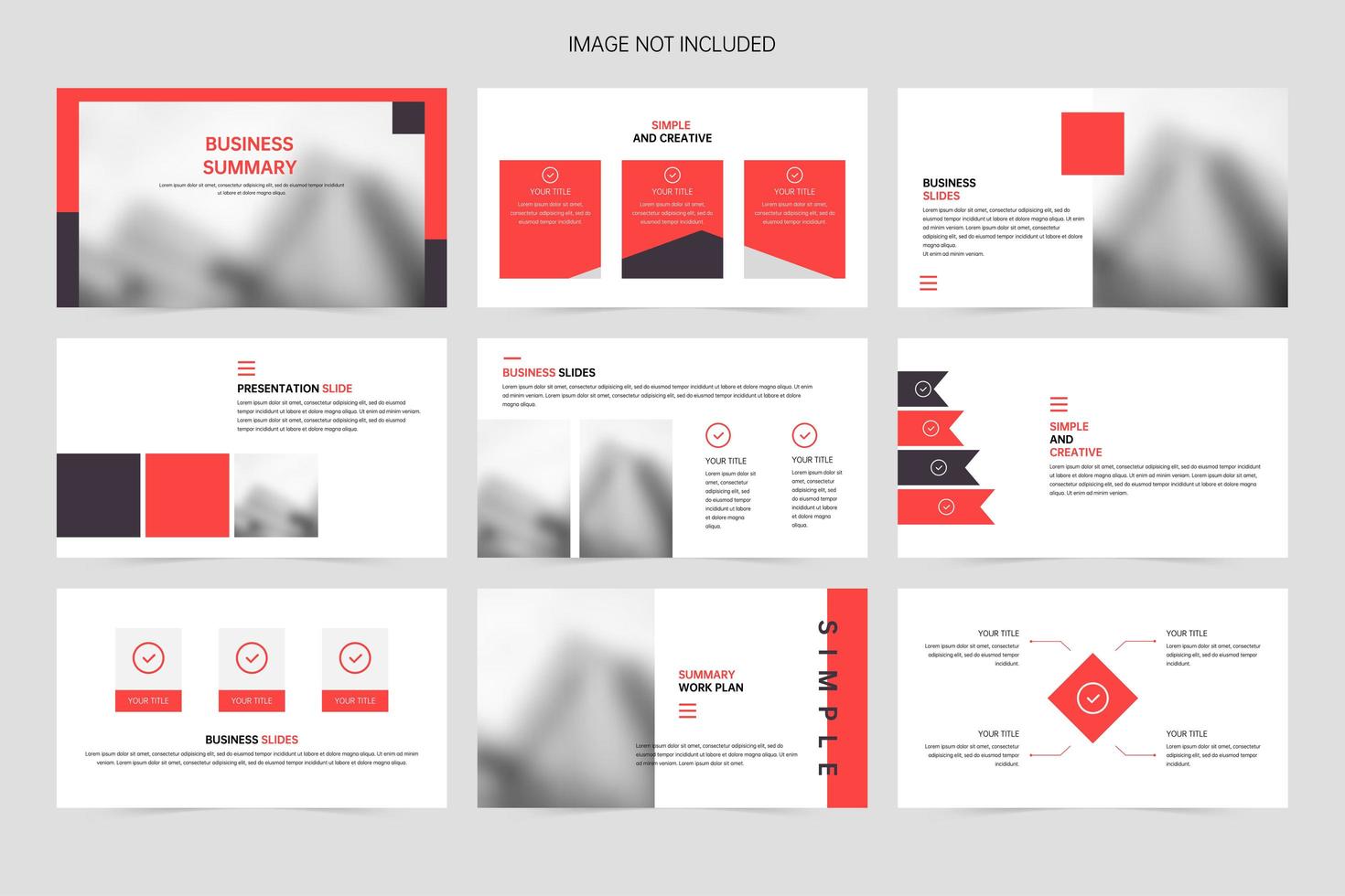Red business company promotion presentation presentation slide template vector