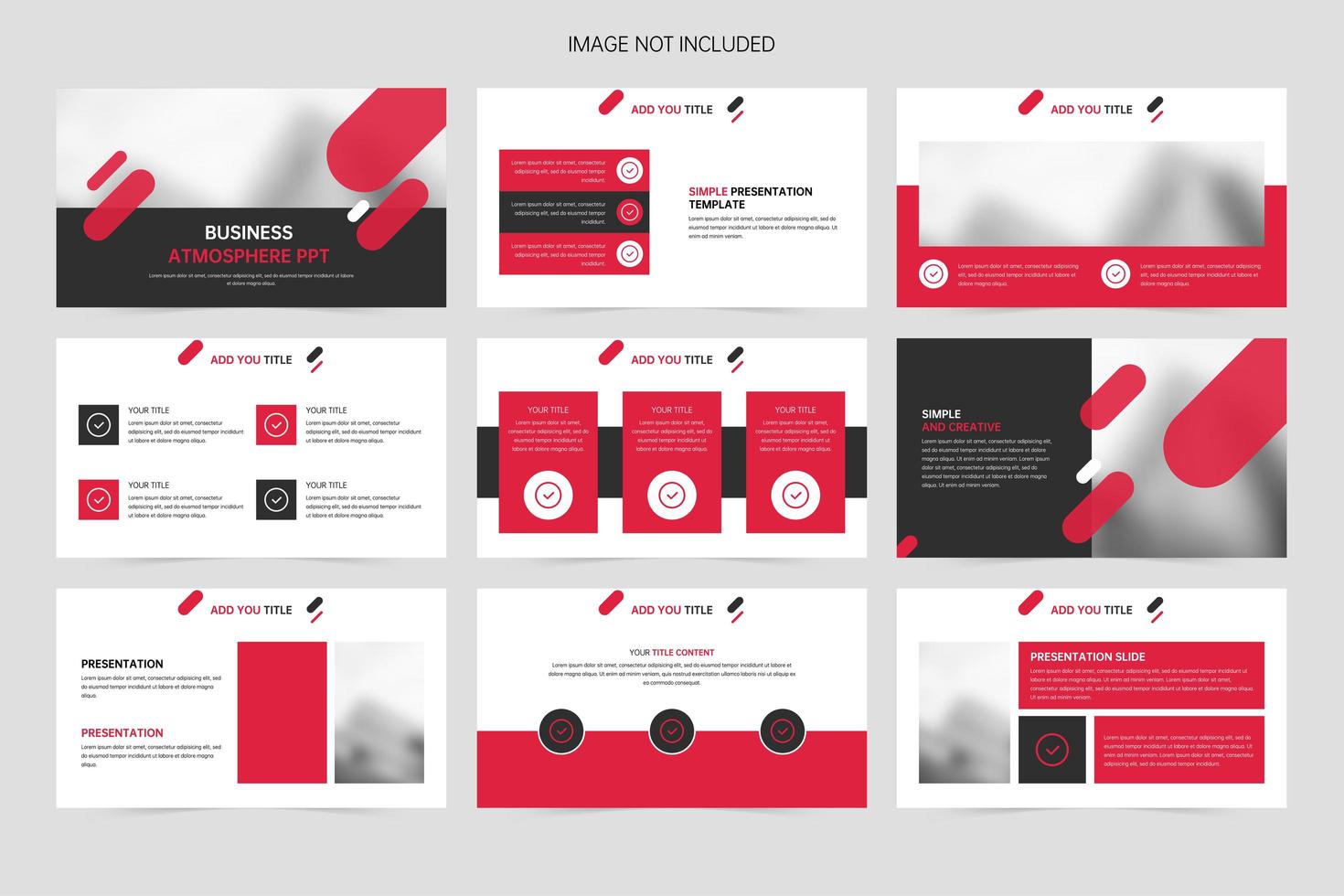 Red geometric creative business promotion presentation presentation slides vector