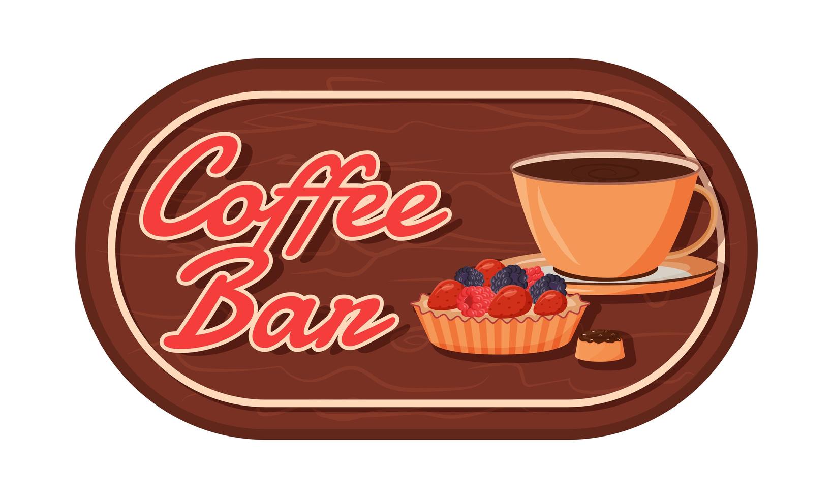 Coffee bar flat color vector label