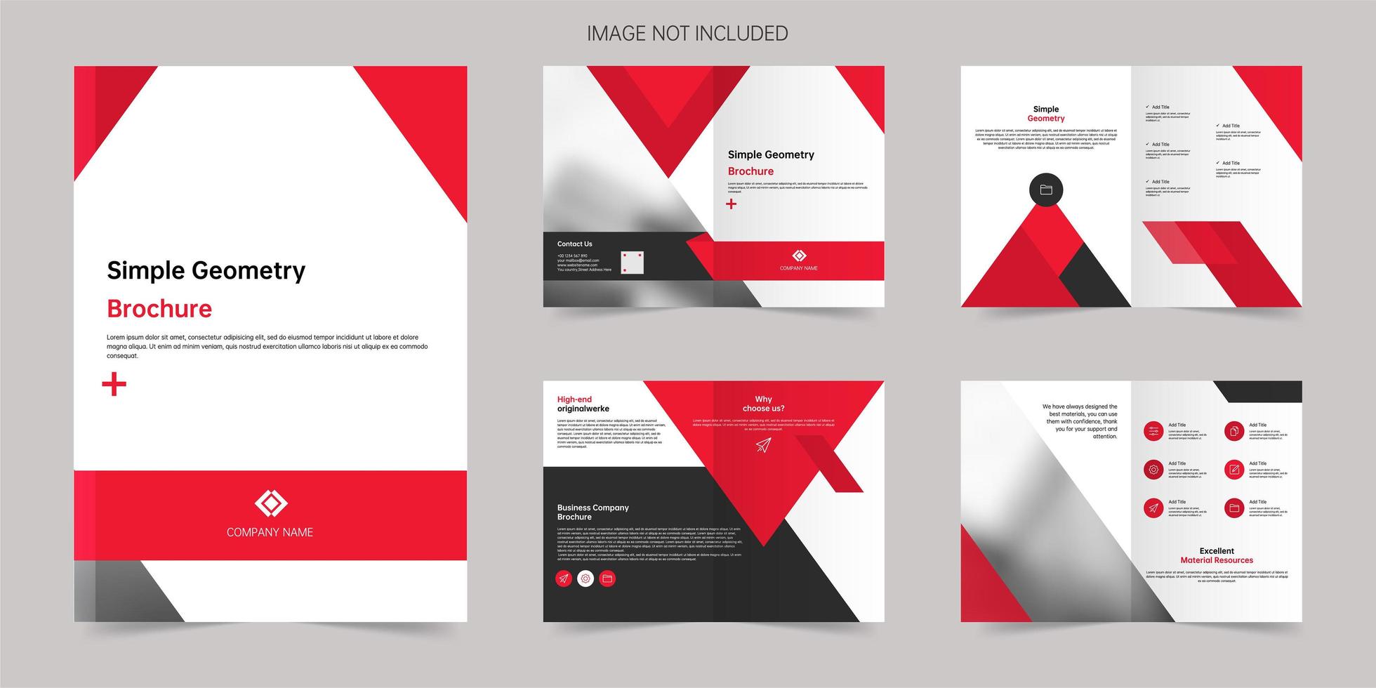 Geometric business A4 brochure template vector