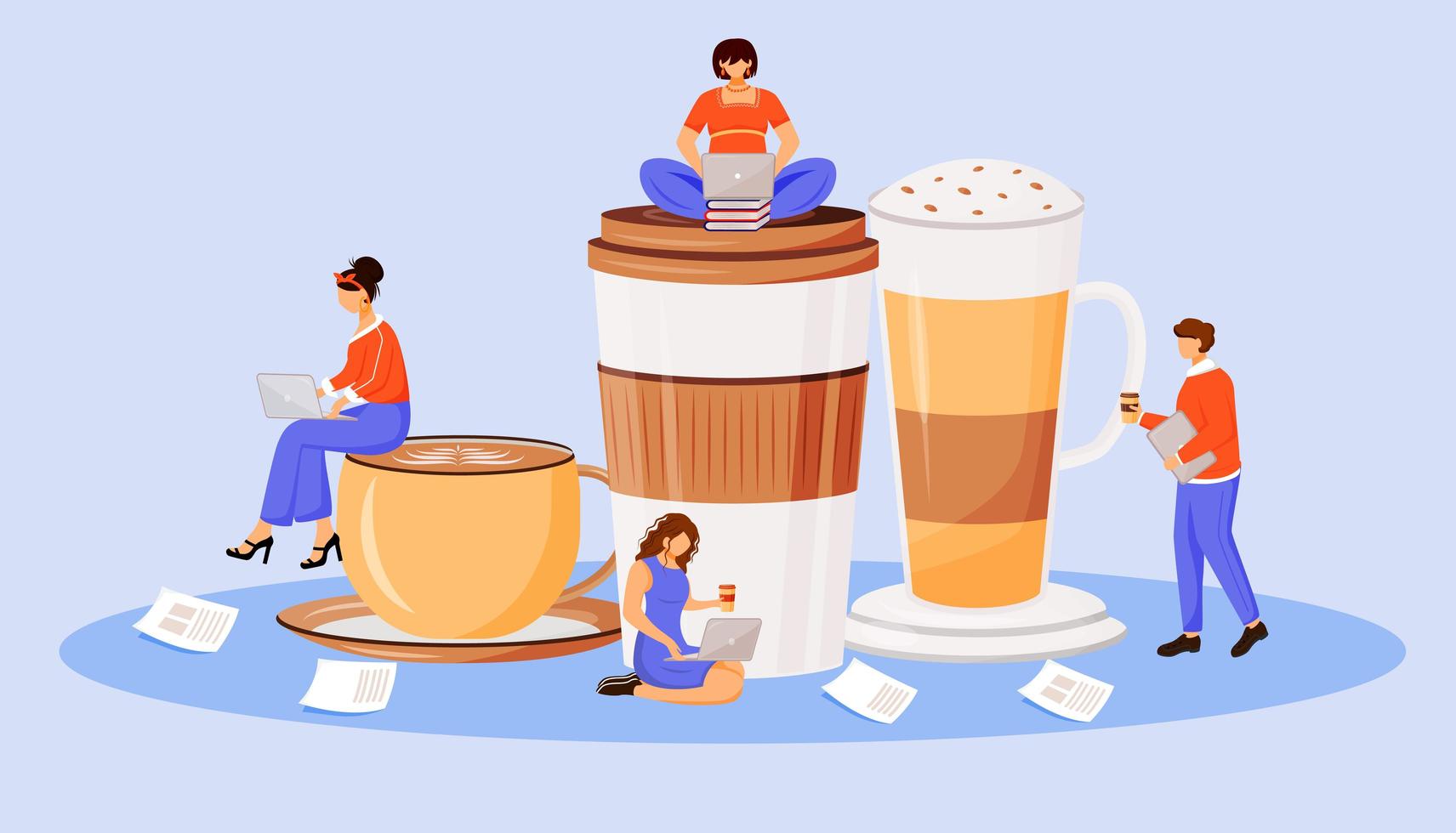 Coffee culture flat concept vector illustration