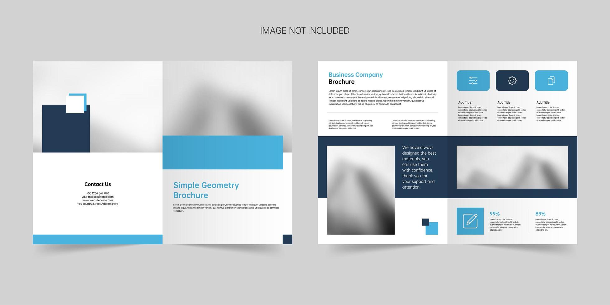 Blue company brochure vector template