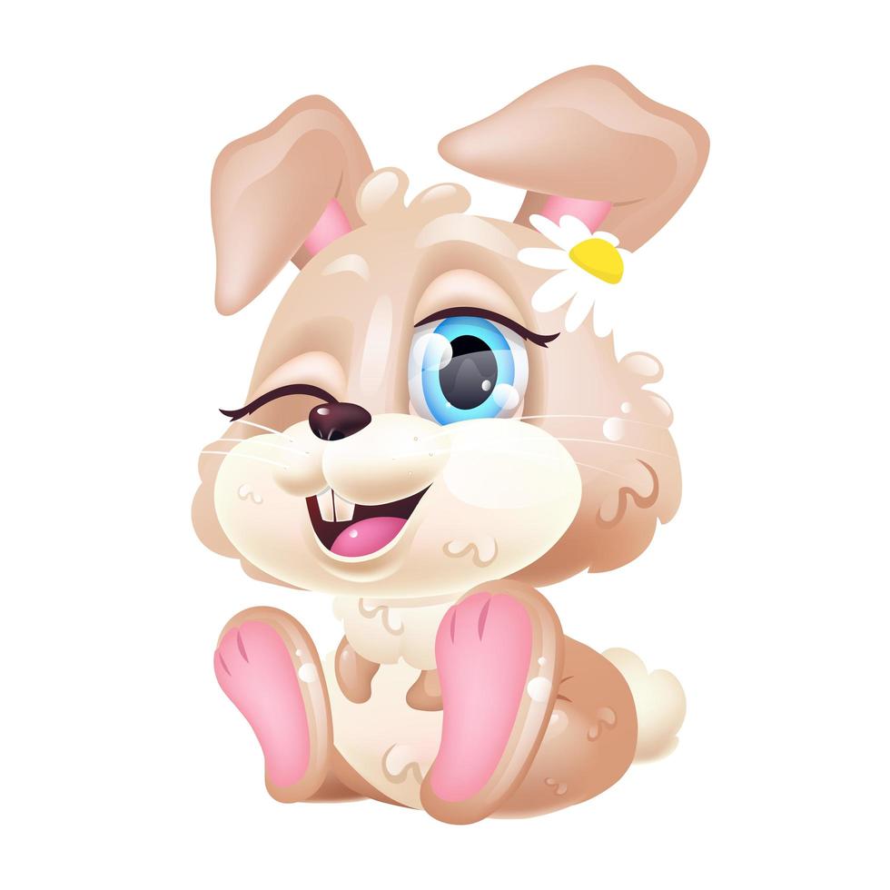 Cute rabbit kawaii cartoon vector character