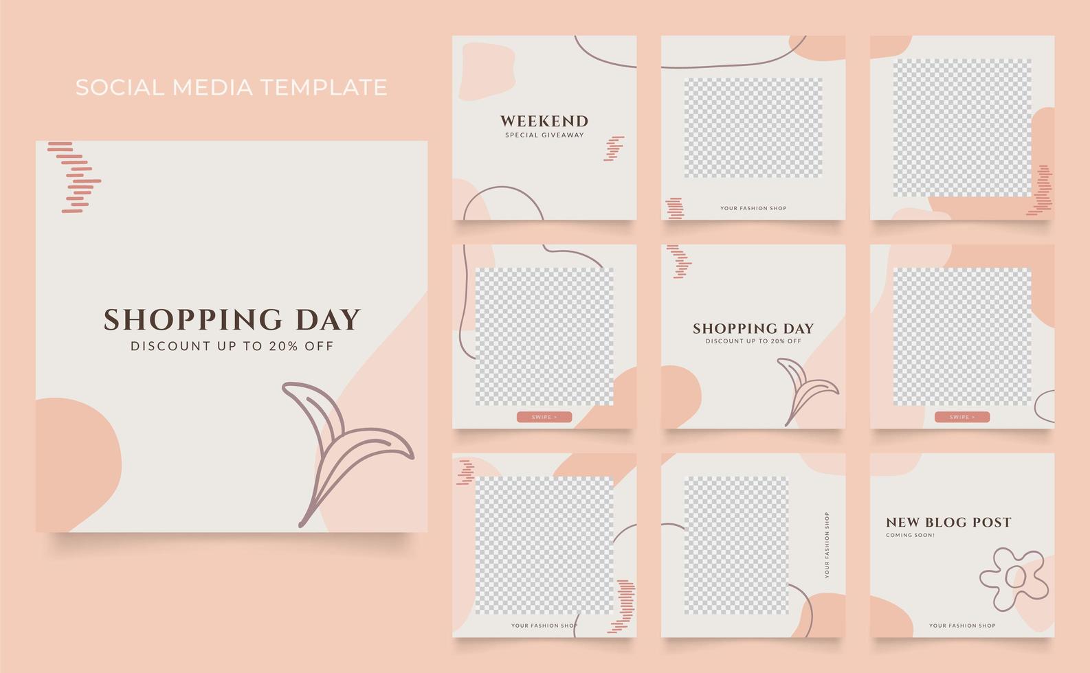 Social media template banner fashion sale promotion vector