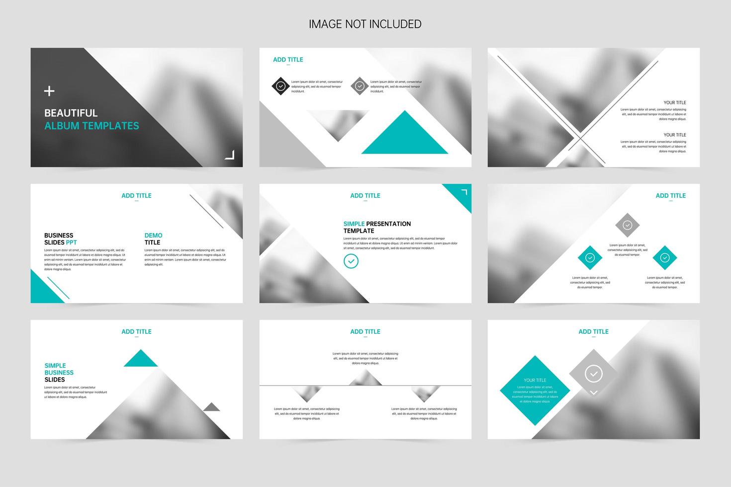 Creative geometric business promotion presentation slides vector