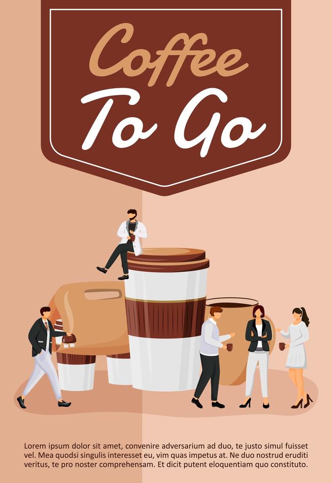 Coffee to go poster flat vector template